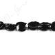 Black Agate Faceted Flat Oval Beads