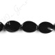 Black Agate Faceted Flat Oval Beads