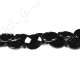 Black Agate Faceted Flat Oval Beads