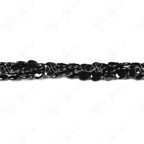 Black Agate Faceted Pear Beads