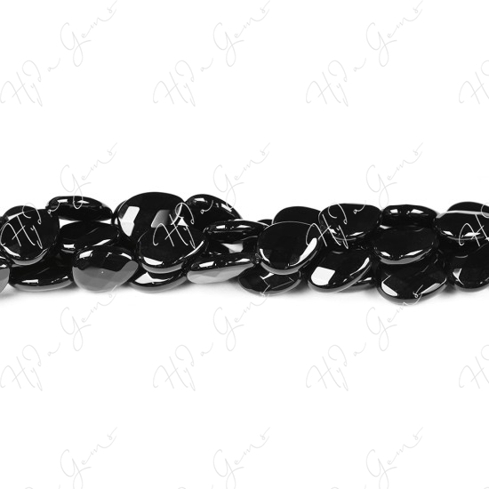 Black Agate Faceted Pear Beads