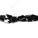 Black Agate Faceted Flat Rectangle Beads