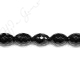 Black Agate Faceted Rice Beads