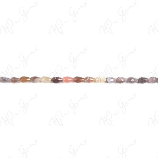 Botswana Agate Faceted Drop Beads