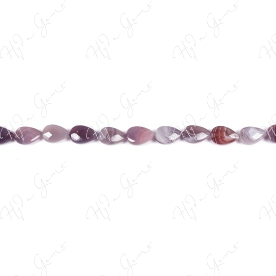 Botswana Agate Faceted Pear Beads