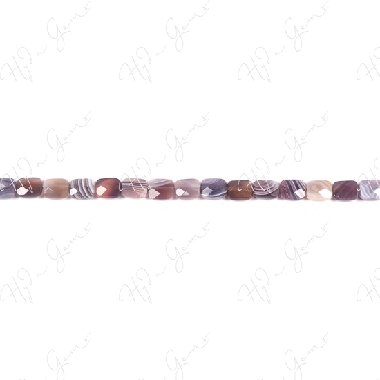 Botswana Agate Faceted Flat Rectangle Beads