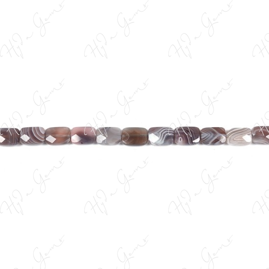 Botswana Agate Faceted Flat Rectangle Beads