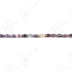 Botswana Agate Faceted Rice Beads