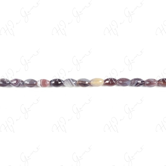 Botswana Agate Faceted Rice Beads