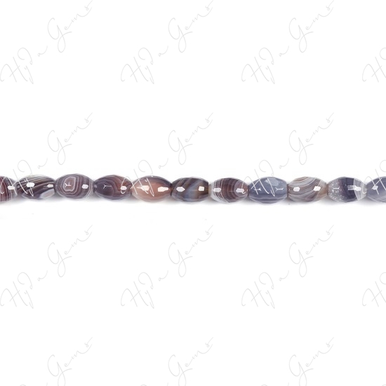 Botswana Agate Faceted Rice Beads