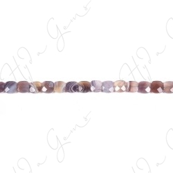 Botswana Agate Faceted Flat Square Beads