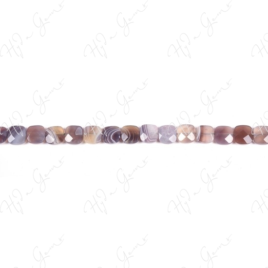 Botswana Agate Faceted Flat Square Beads