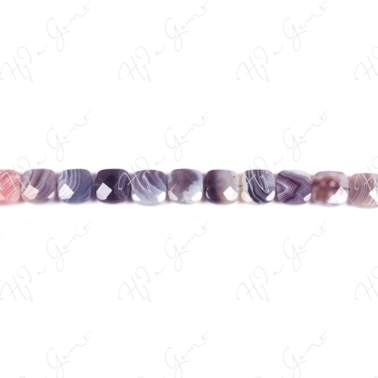 Botswana Agate Faceted Flat Square Beads