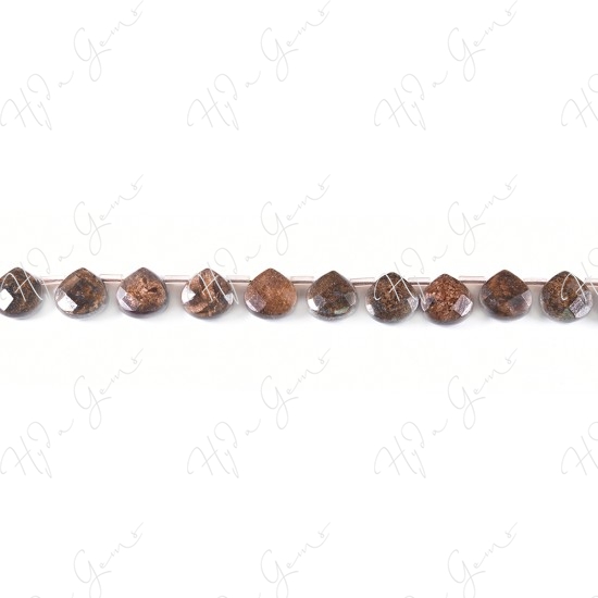 Bronzite Faceted Pear Beads