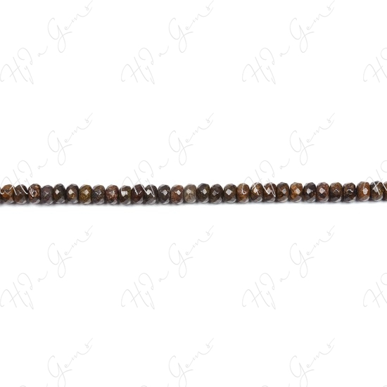 Bronzite Faceted Roundel Beads