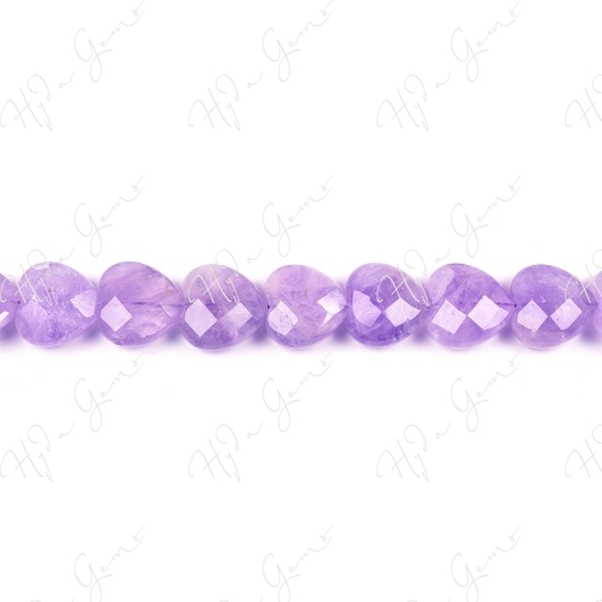 Cape Amethyst Faceted Heart Beads