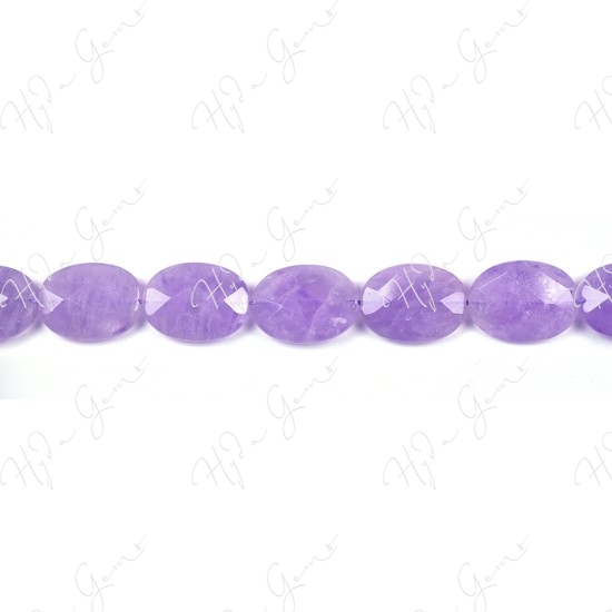 Cape Amethyst Faceted Flat Oval Beads