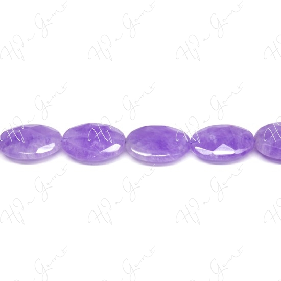 Cape Amethyst Faceted Flat Oval Beads