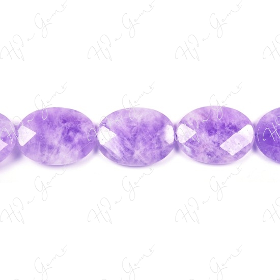 Cape Amethyst Faceted Flat Oval Beads