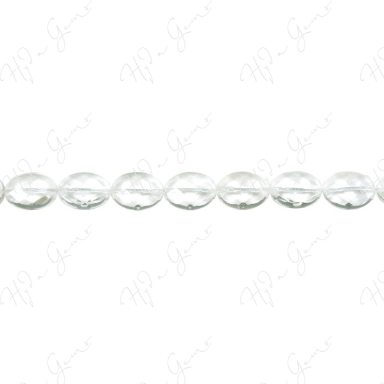 Crystal Faceted Flat Oval Beads