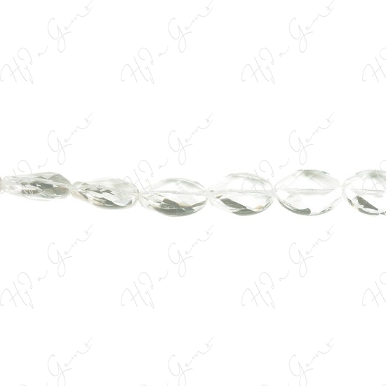 Crystal Faceted Flat Oval Beads