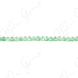 Green Fluorite Faceted Coin Beads