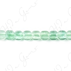 Green Fluorite Faceted Flat Square Beads