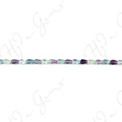 Rainbow Fluorite Faceted Drop Beads