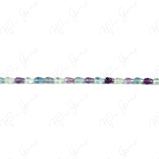 Rainbow Fluorite Faceted Drop Beads