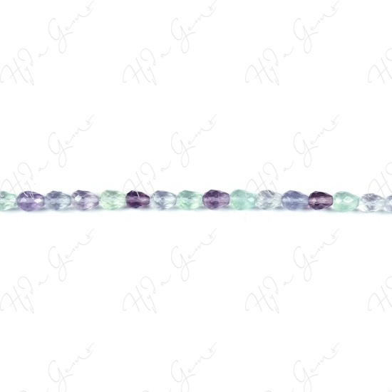 Rainbow Fluorite Faceted Drop Beads