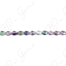 Rainbow Fluorite Faceted Pear Beads