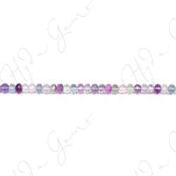 Rainbow Fluorite Faceted Roundel Beads