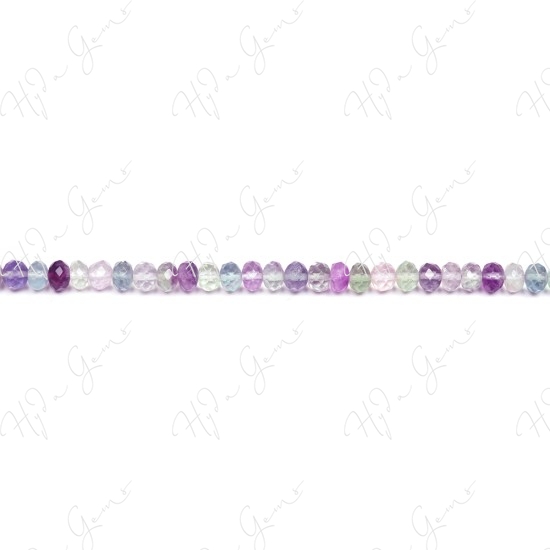 Rainbow Fluorite Faceted Roundel Beads