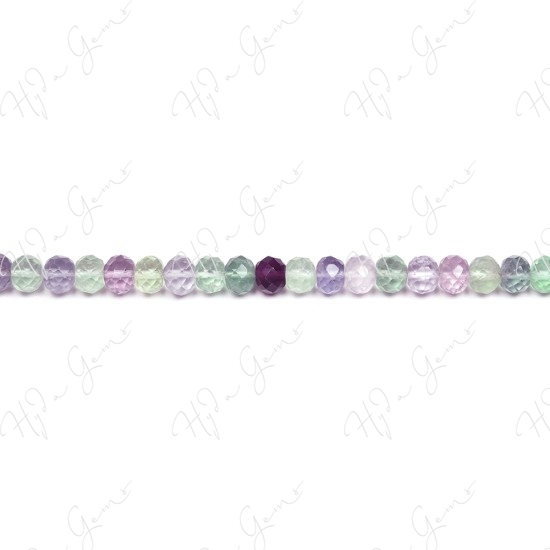 Rainbow Fluorite Faceted Roundel Beads