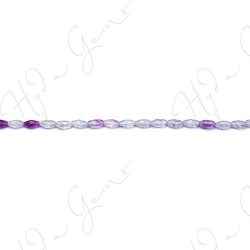 Rainbow Fluorite Faceted Rice Beads