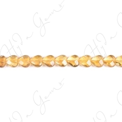 Yellow Fluorite Faceted Heart Beads