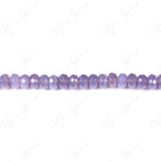 Grey Agate Faceted Roundel Beads