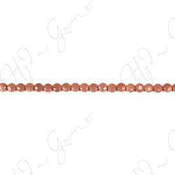 Gold Sand Stone Faceted Coin Beads