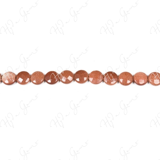 Gold Sand Stone Faceted Coin Beads