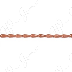 Gold Sand Stone Faceted Drop Beads