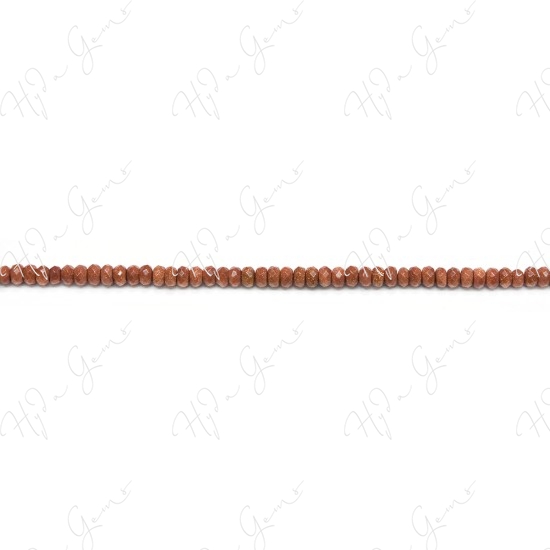 Gold Sand Stone Faceted Roundel Beads