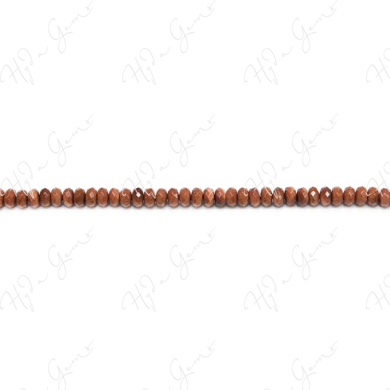 Gold Sand Stone Faceted Roundel Beads