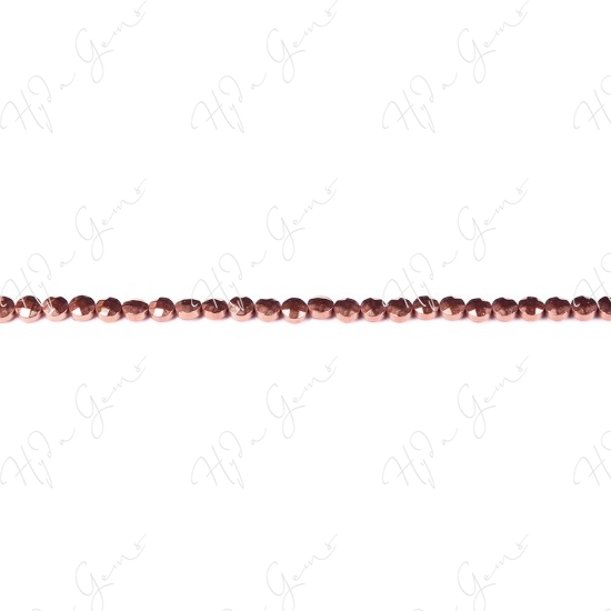 Hematine Copper Color Plated Faceted Coin Beads