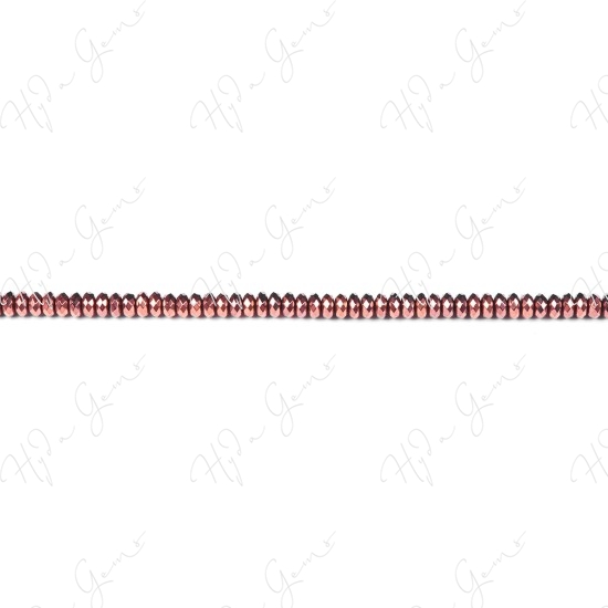 Hematine Copper Color Plated Faceted Roundel Beads