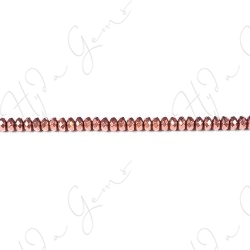 Hematine Copper Color Plated Faceted Roundel Beads