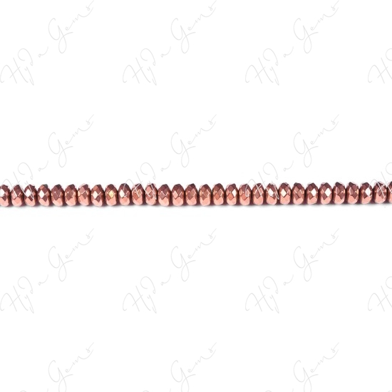 Hematine Copper Color Plated Faceted Roundel Beads