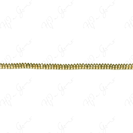 Hematine Carat Gold Color Plated Faceted Roundel Beads