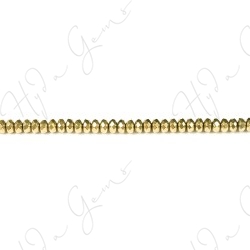 Hematine Carat Gold Color Plated Faceted Roundel Beads