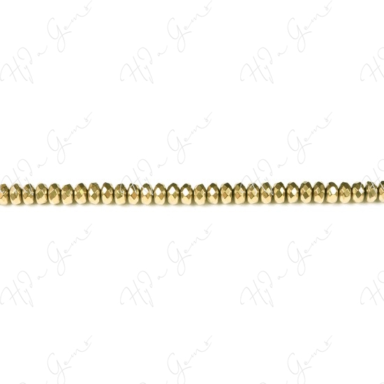 Hematine Carat Gold Color Plated Faceted Roundel Beads