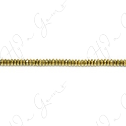 Hematine Gold Color Plated Faceted Roundel Beads